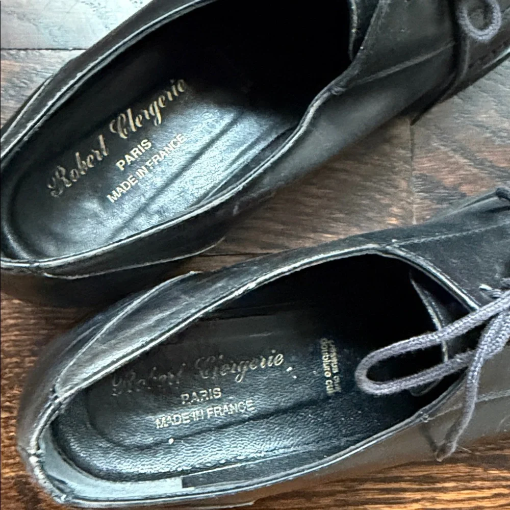 Black Lace-Up Casual Leather platform Shoes - Picture 3 of 7